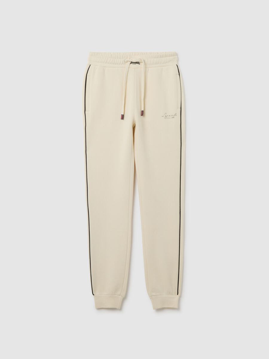 Pantaloni in misto cotone beige regular fit_0