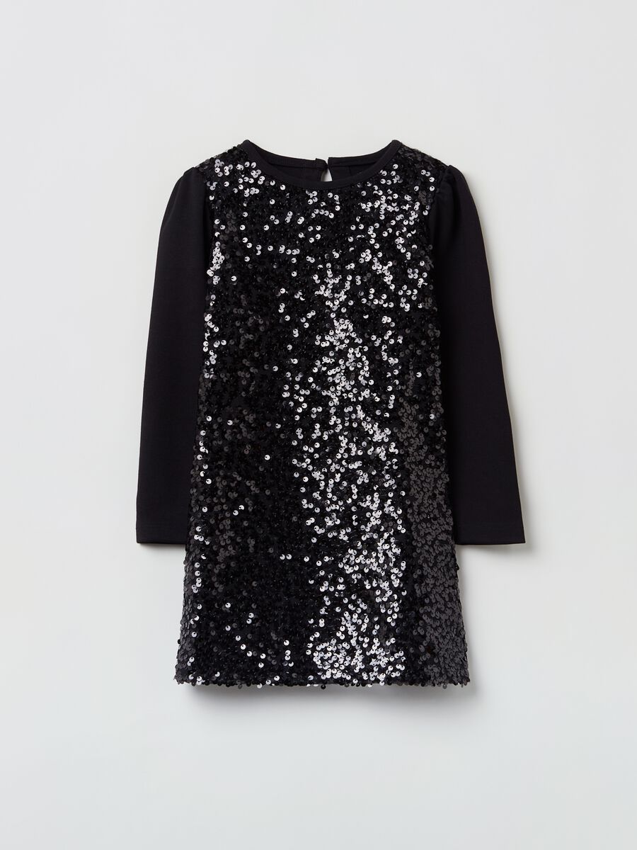 Vestito a maniche lunghe con paillettes _0