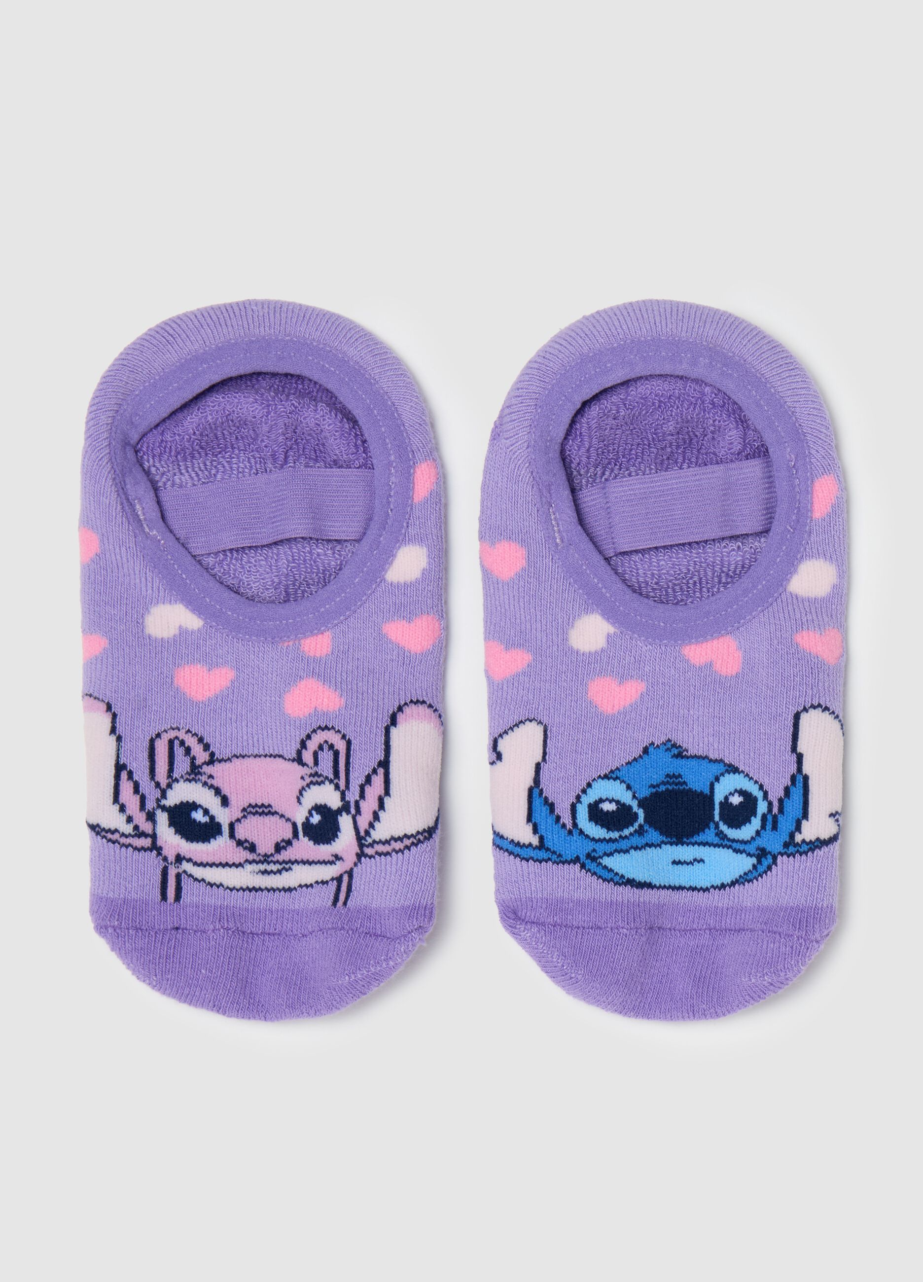 B.Angel slipper socks with Angel & Stitch design