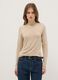 Beige crew neck long sleeve regular fit top_1