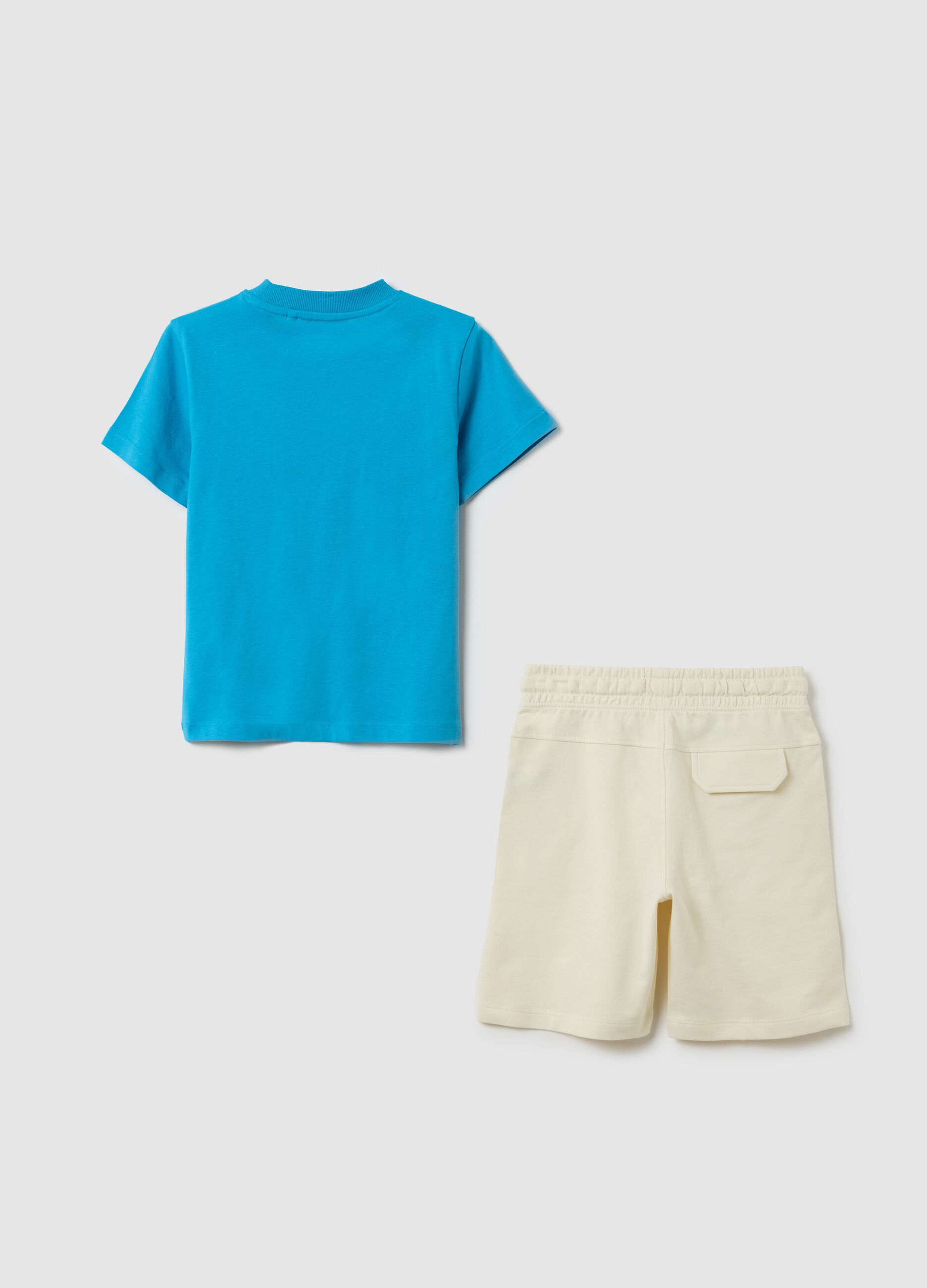 Blue jogging set with surf print in cotton