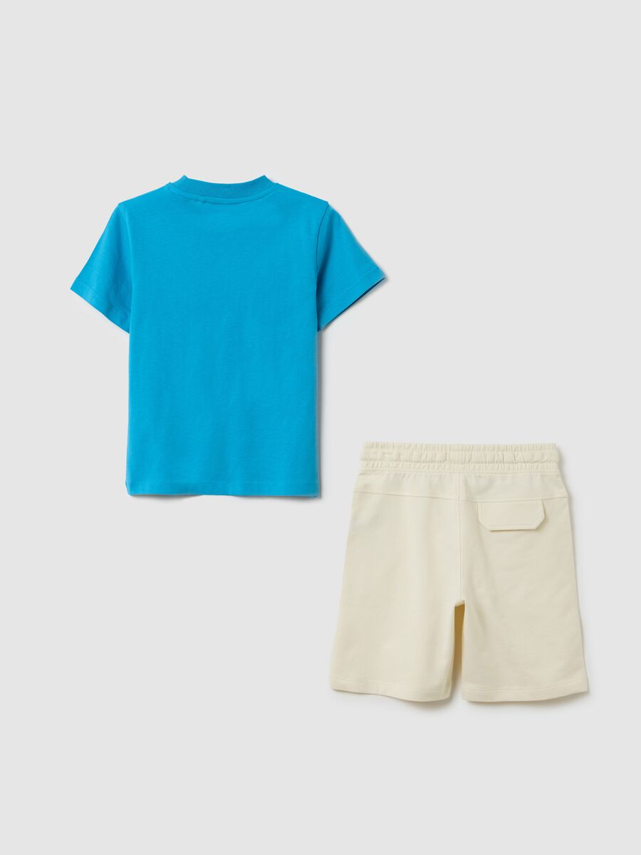 Blue jogging set with surf print in cotton_1
