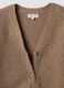 Brown stretch wool oversized cardigan with deep V-neck_1