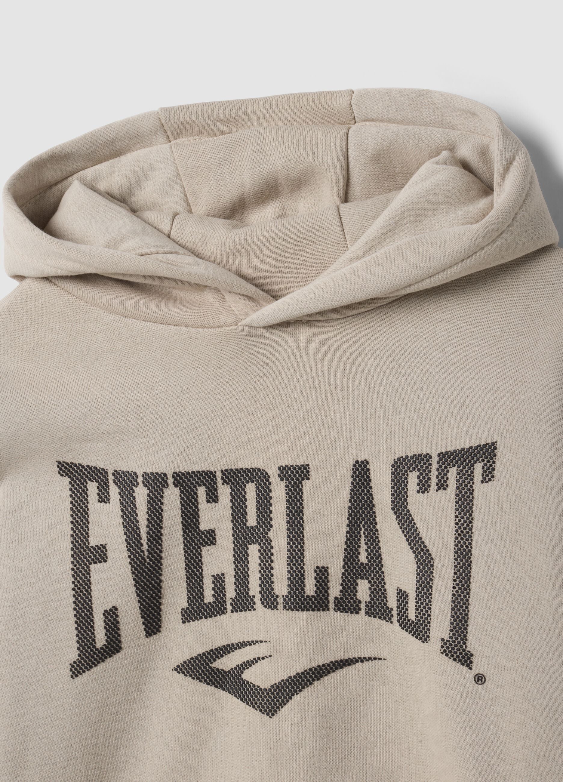Beige cotton-blend hoodie with logo for boys
