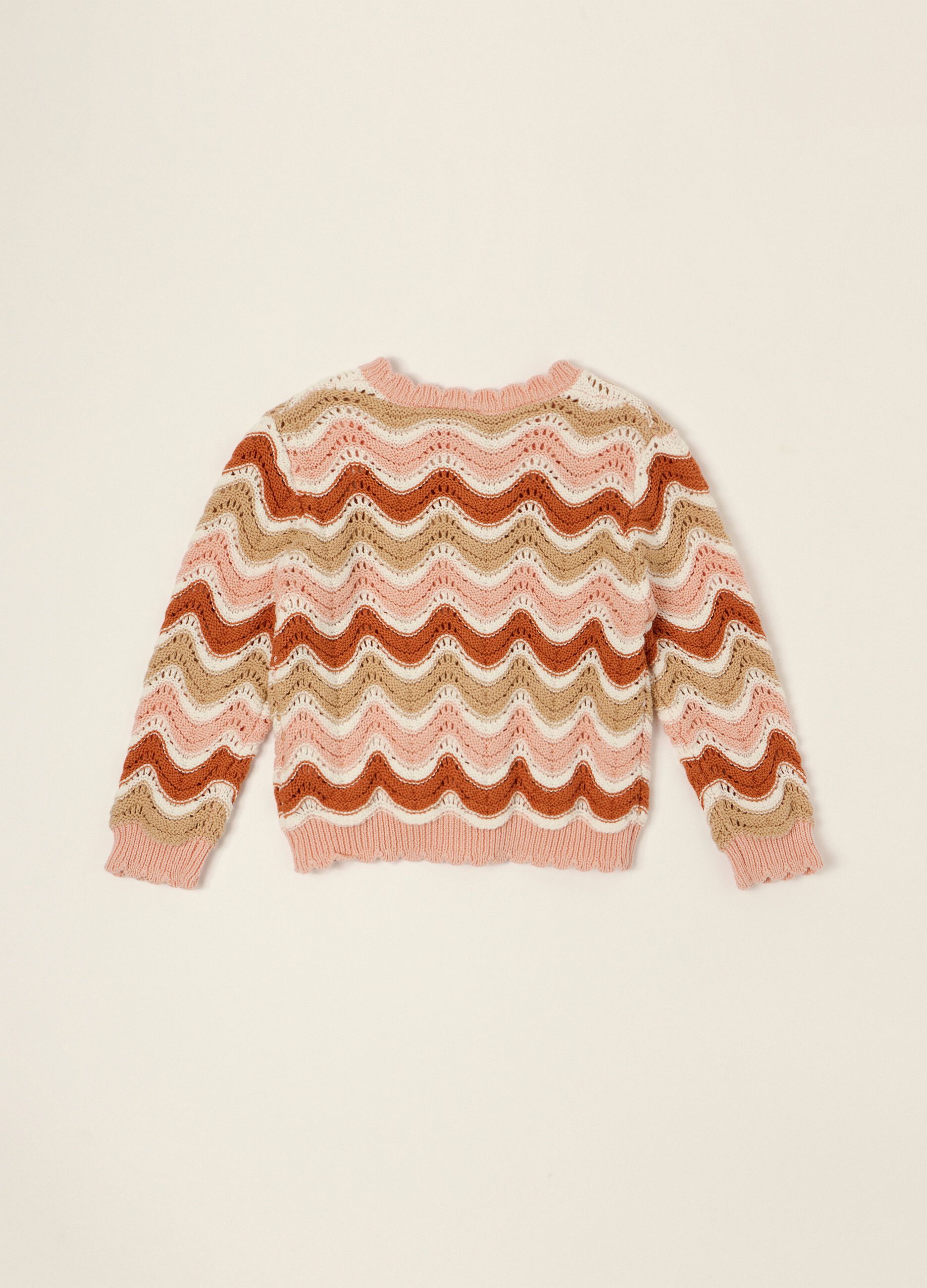 Multicolour pure cotton crochet cardigan for baby girl