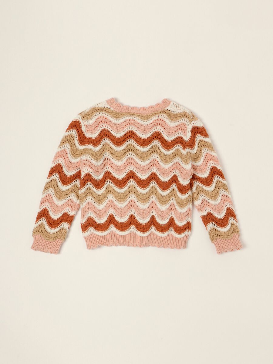 Multicolour pure cotton crochet cardigan for baby girl_2