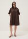 Brown pure cotton shirt dress_0