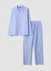 Blue striped pyjamas in pure organic cotton with collar_4