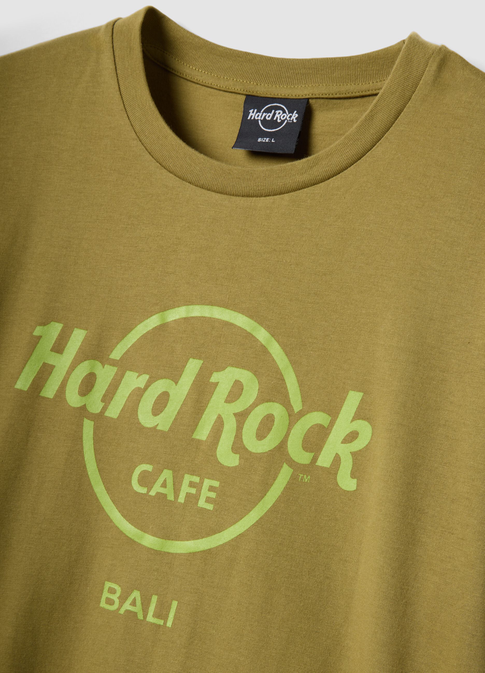 Green Hard Rock Cafe cotton T-shirt, regular fit
