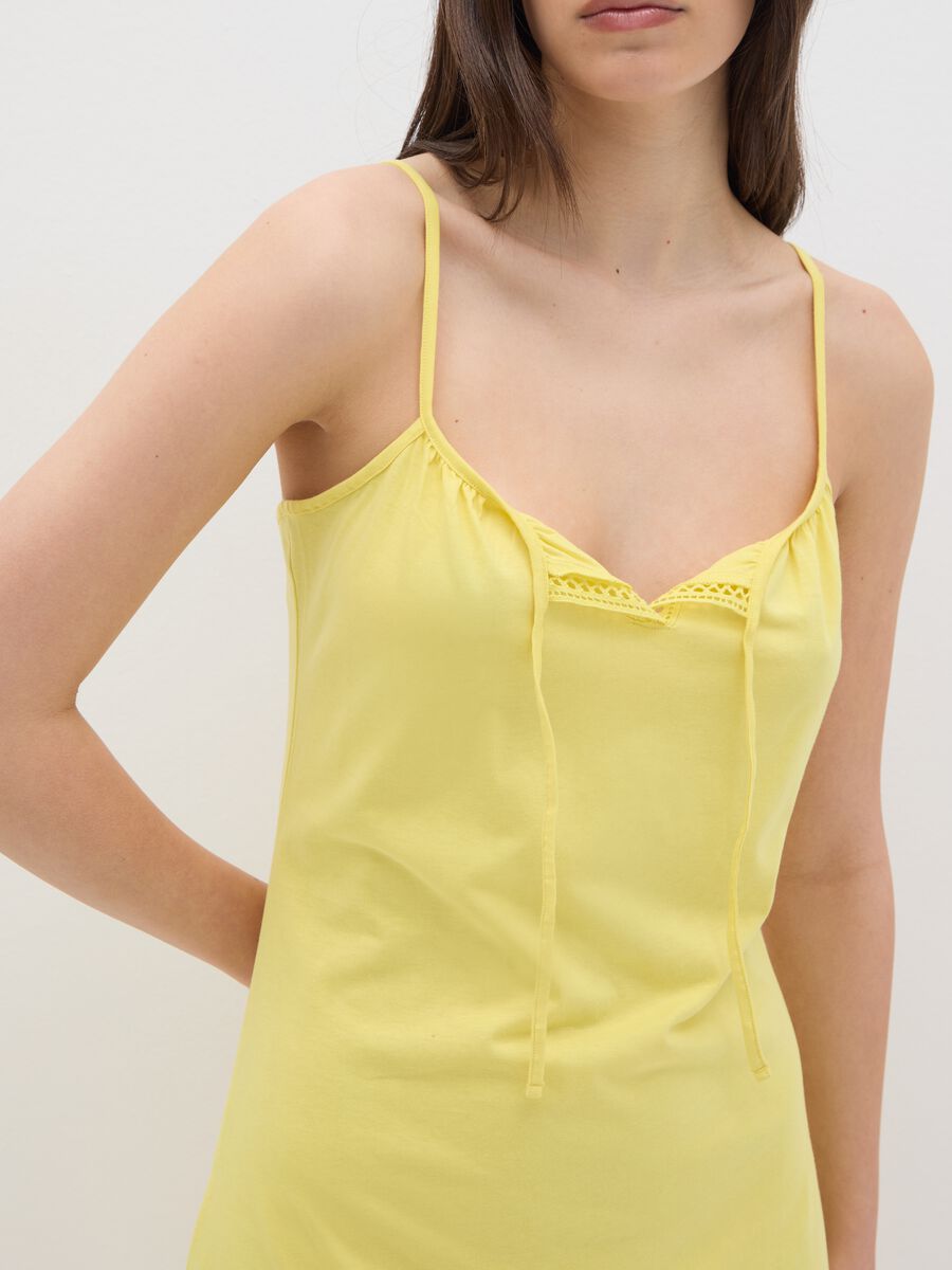 Women's dress in pure yellow cotton_3