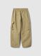 Beige cargo trousers in pure cotton regular fit for boys_4