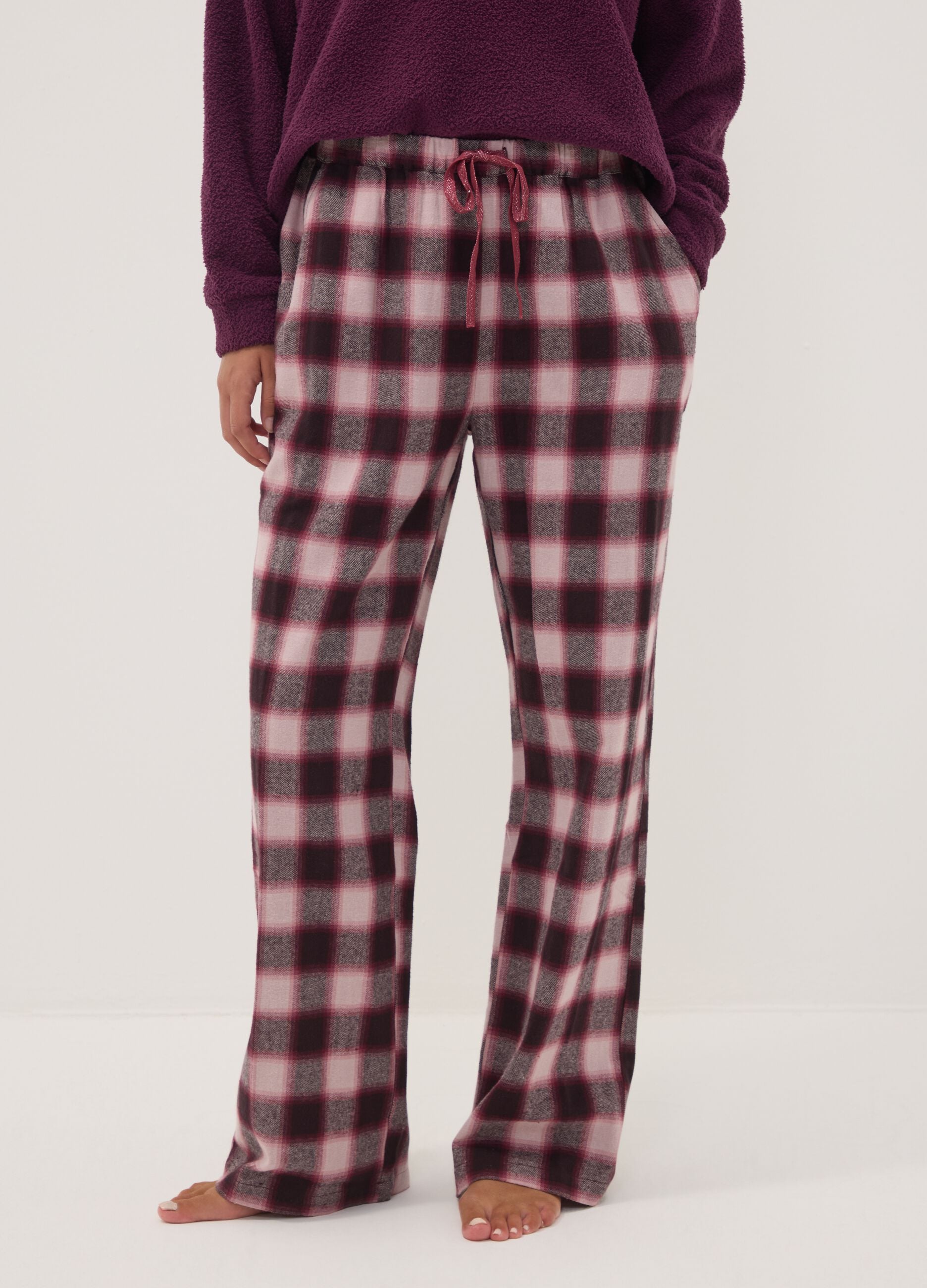 Multicolour checked organic cotton pyjama bottoms