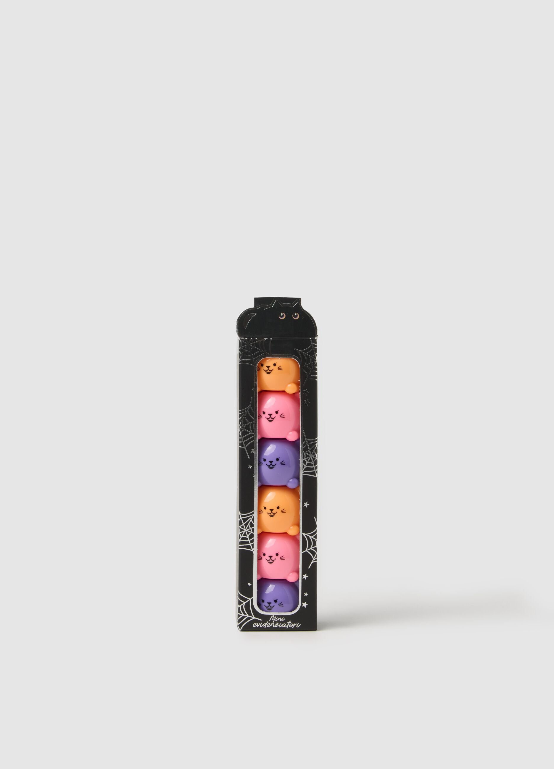 Multipack of six colourful mini highlighters