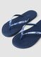 Blue flip-flops with floral straps and woven texture_1
