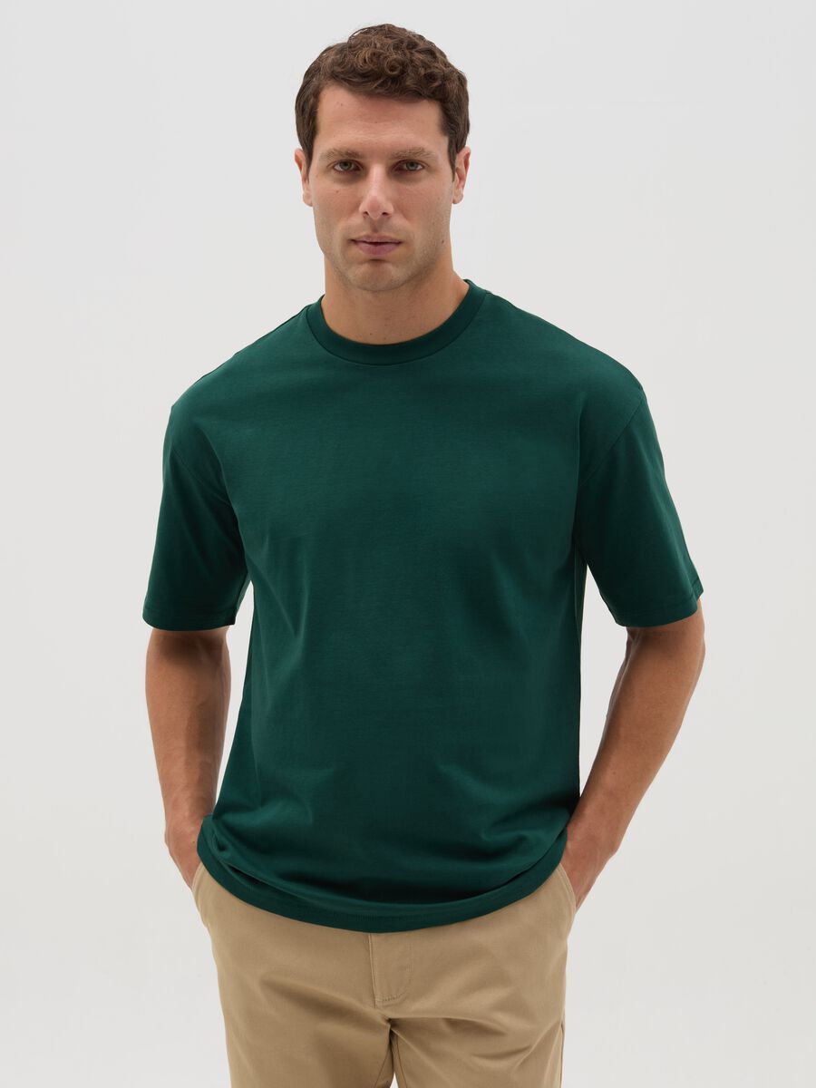Solid colour T-shirt in organic cotton_0
