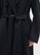 Blue regular fit double-breasted coat in wool blend with belt_3
