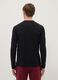 Black long sleeve stretch cotton regular fit T-shirt_2