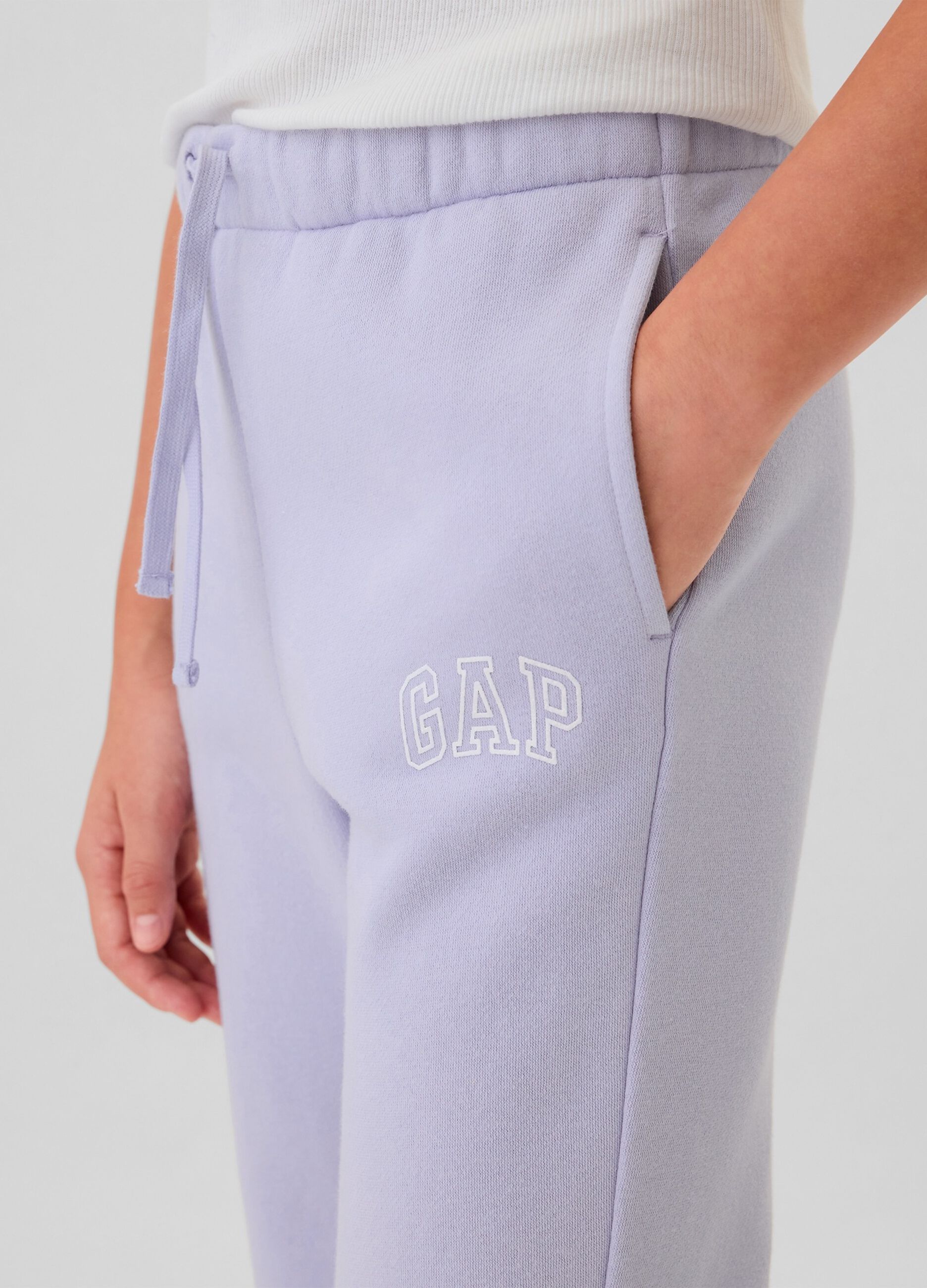 Joggers with drawstring and logo embroidery
