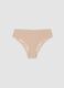 Beige stretch microfibre briefs with lace_0