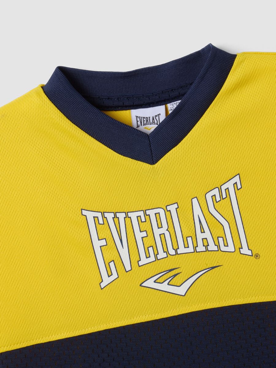 Yellow and blue regular-fit T-shirt with perforated insert for boys_3