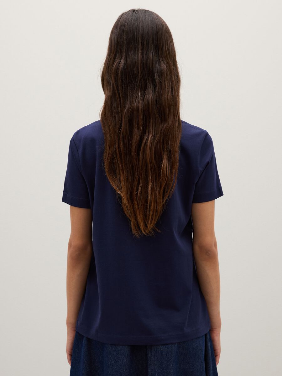 T-shirt in puro cotone blu regular fit_3