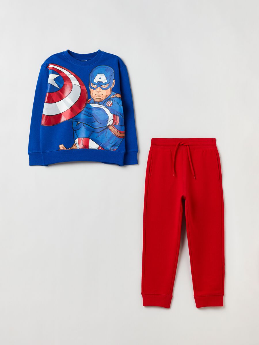 Jogging set in felpa stampa Captain America_0