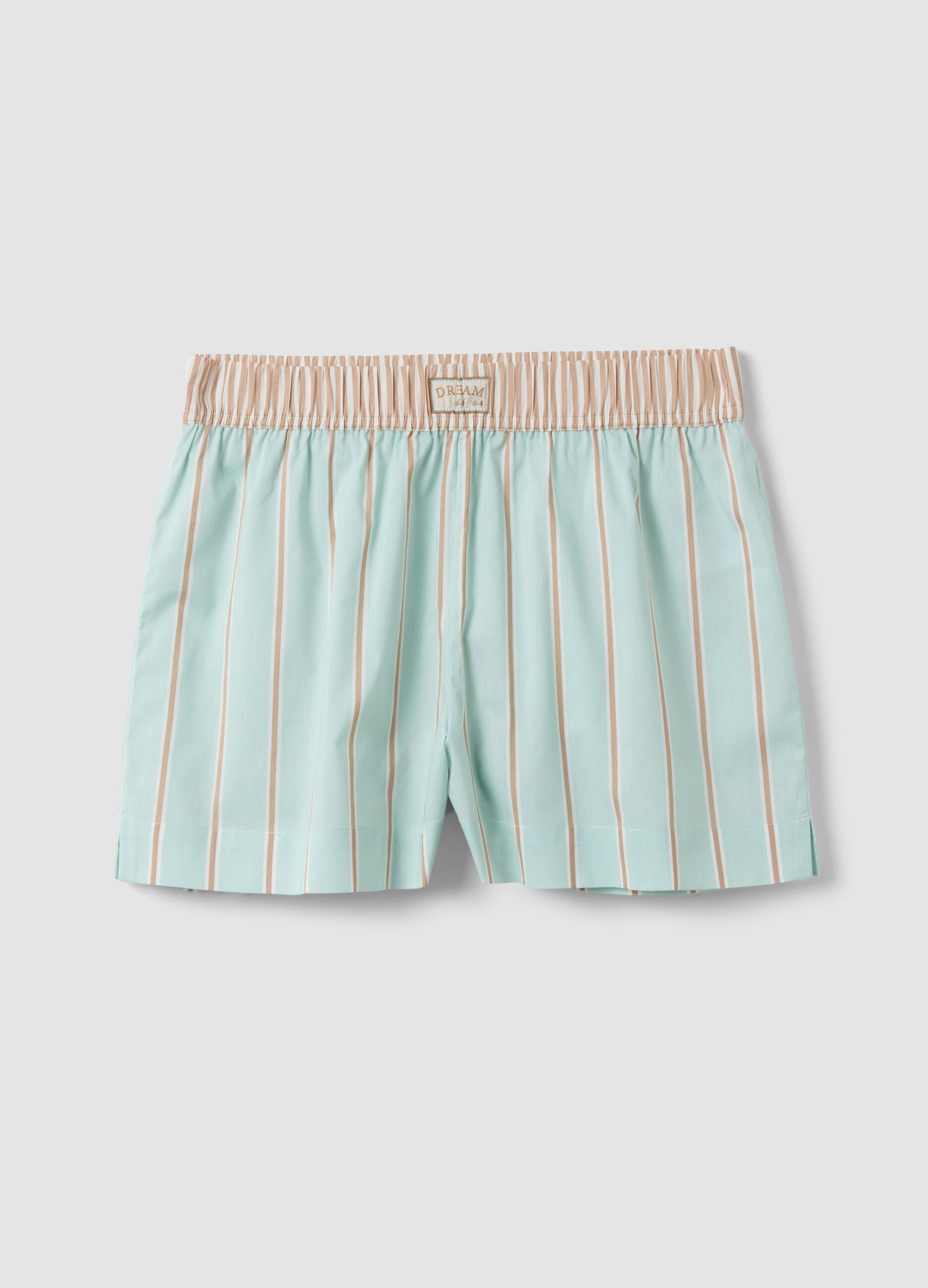 Multicolour organic cotton striped pyjama shorts