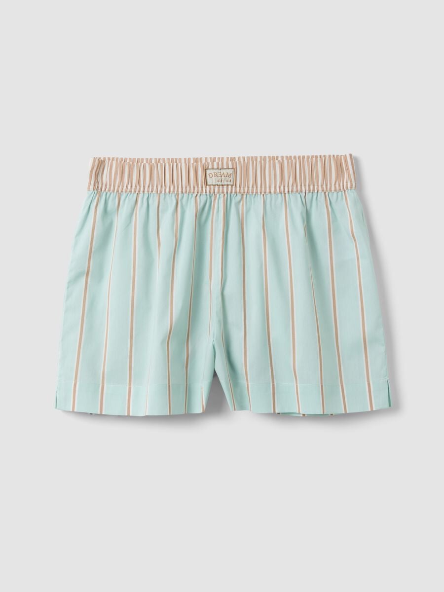 Multicolour organic cotton striped pyjama shorts_4