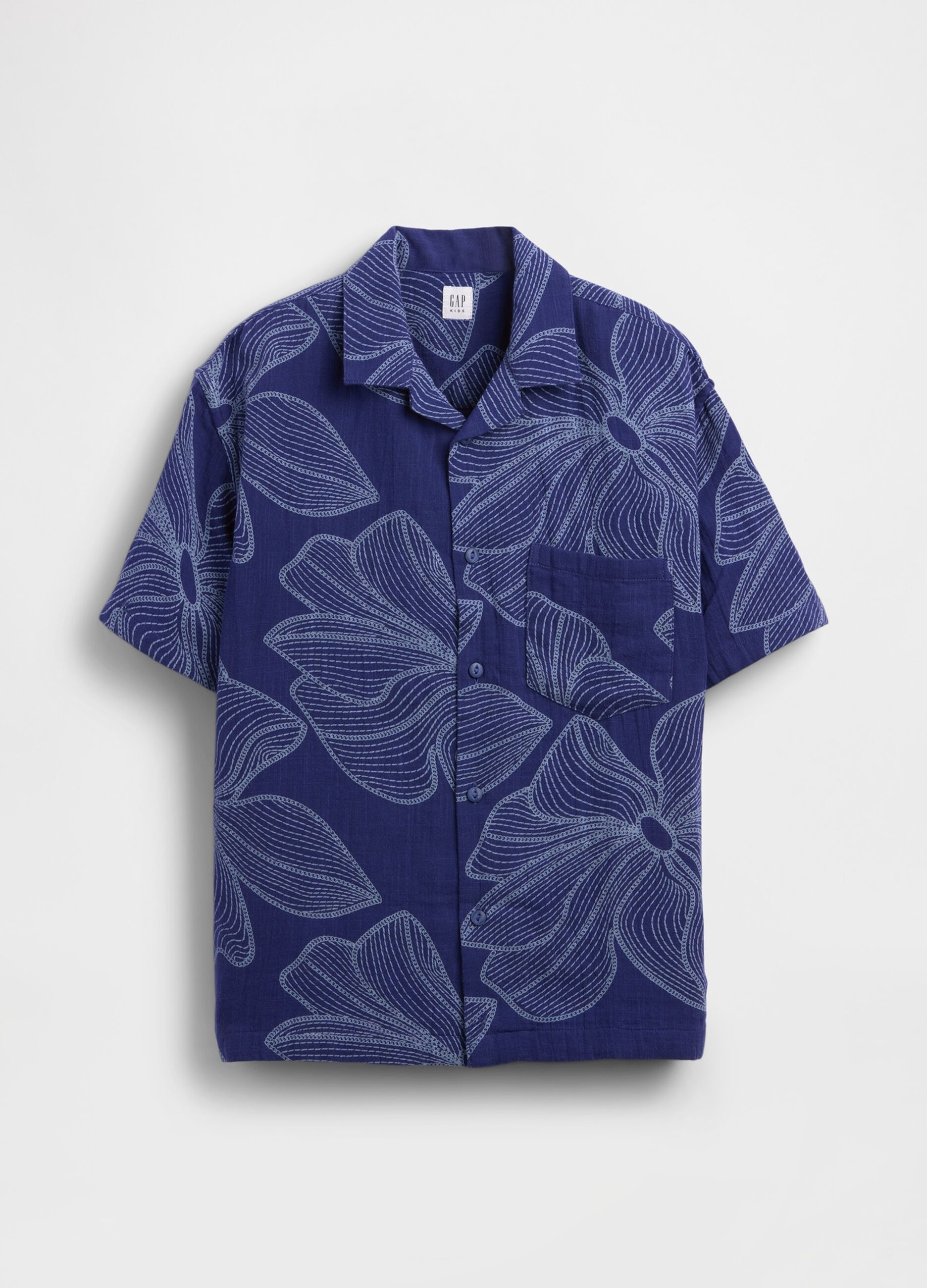 Pure cotton short-sleeved shirt