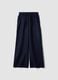 Blue pure linen drawstring trousers, straight fit_4