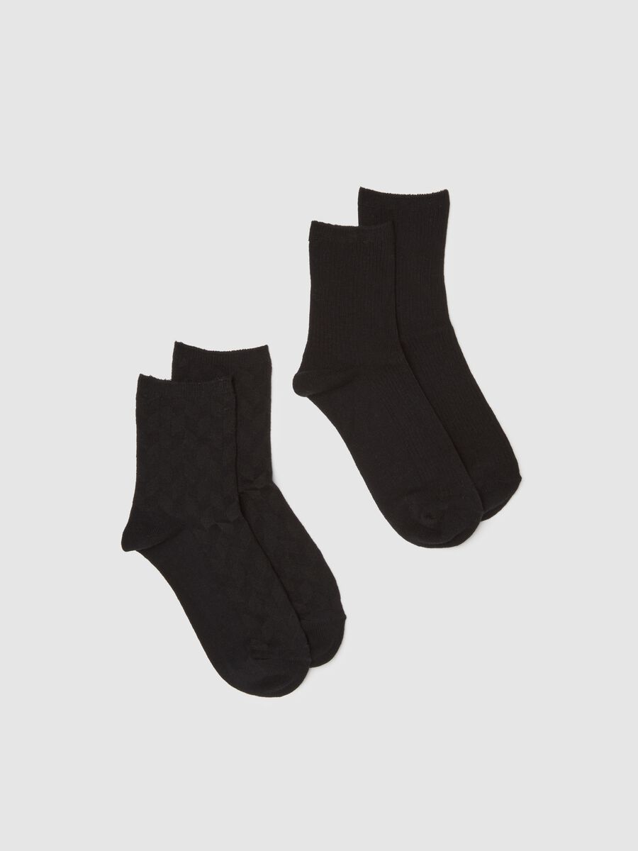 Black cotton blend socks_0