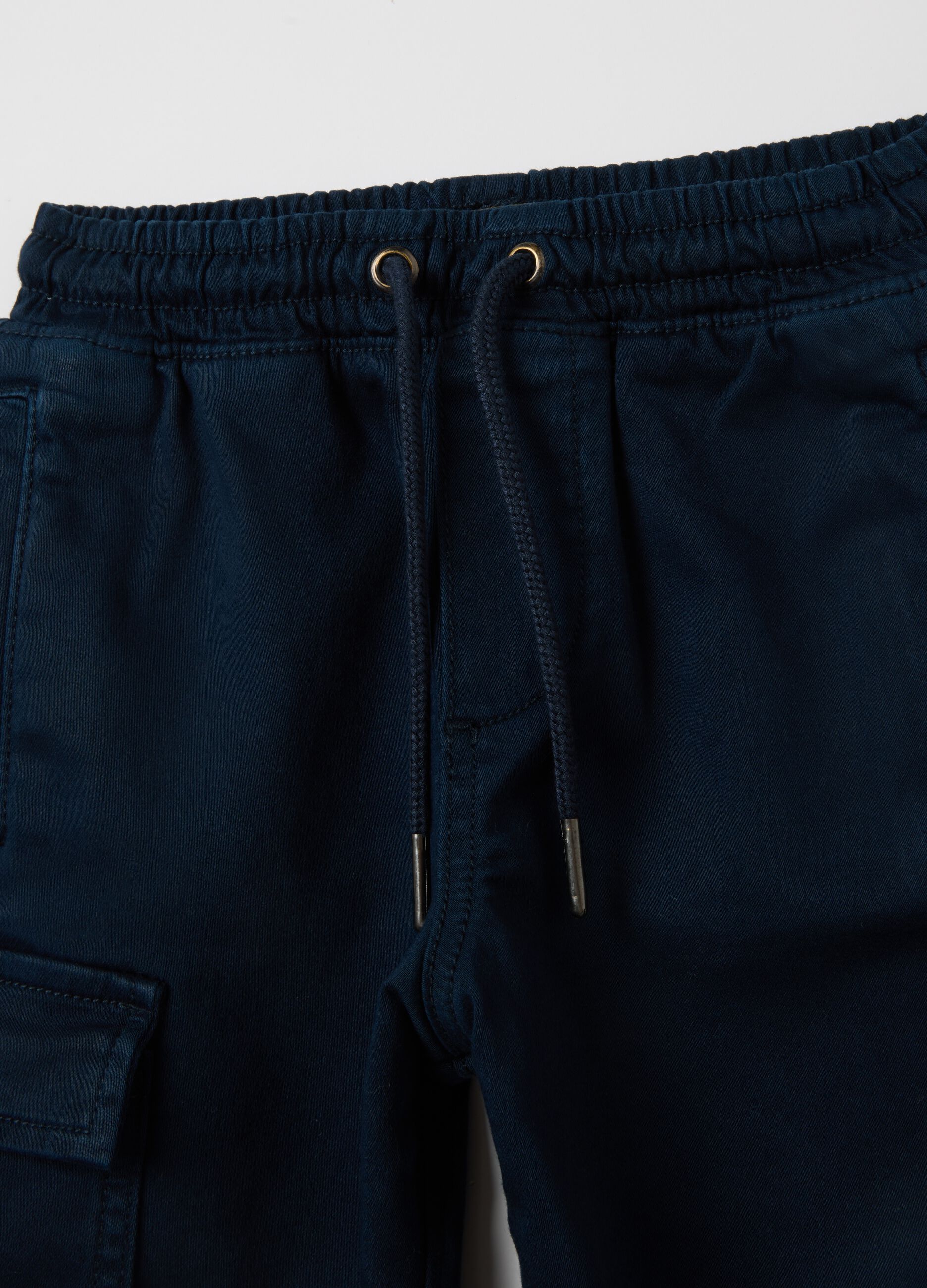 Children's blue stretch cotton trousers
