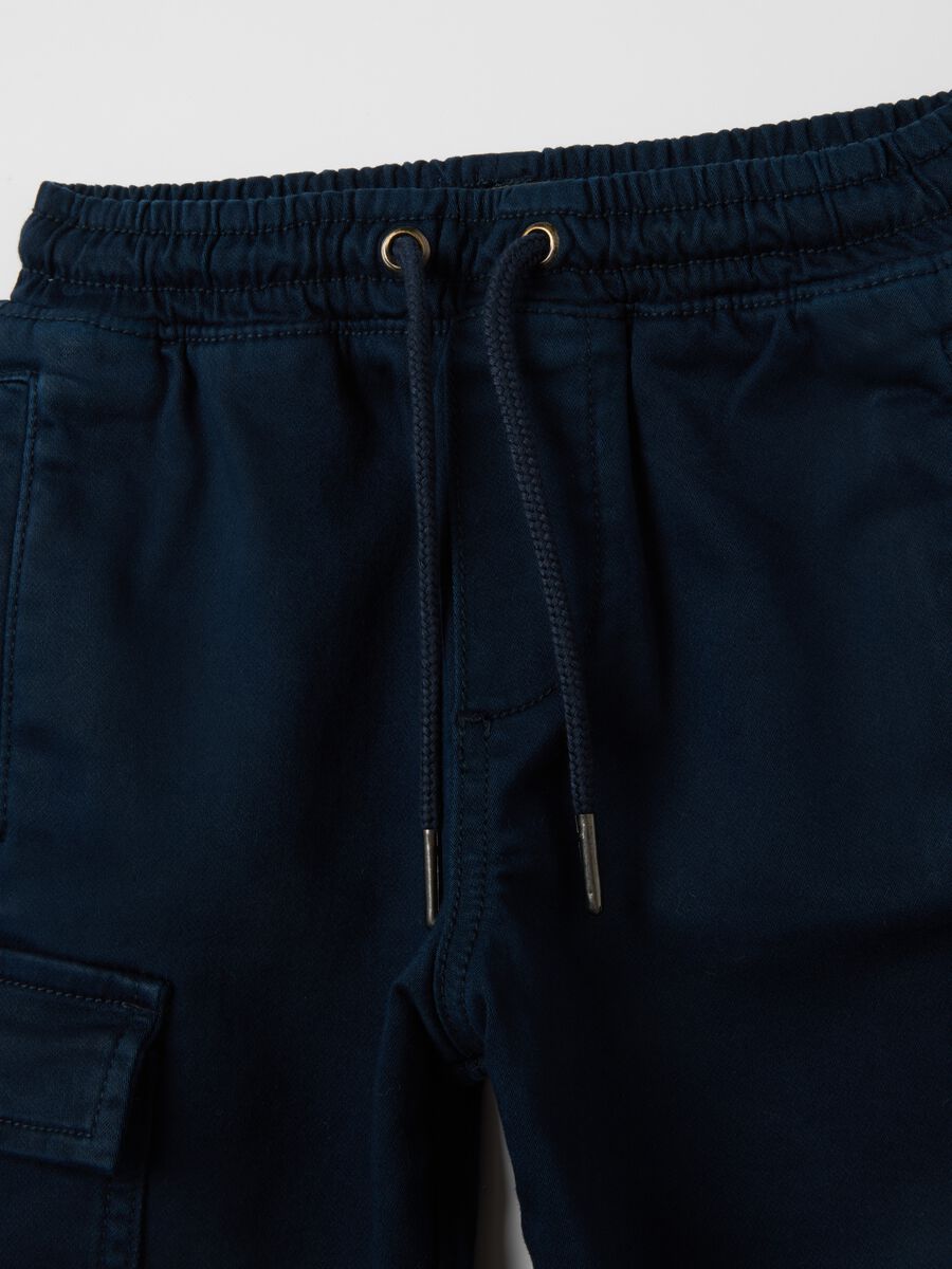 Children's blue stretch cotton trousers_2