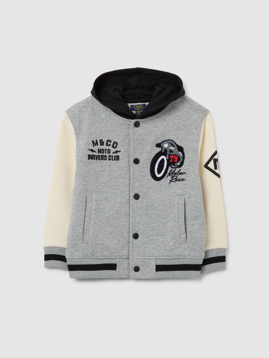 Multicolour regular fit children's sweatshirt in cotton blend with embroidery_0