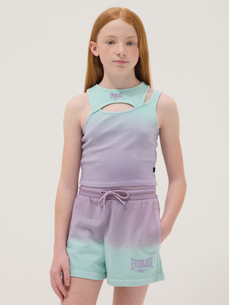 Tank top viola in cotone elasticizzato sfumato per ragazza fitted_1