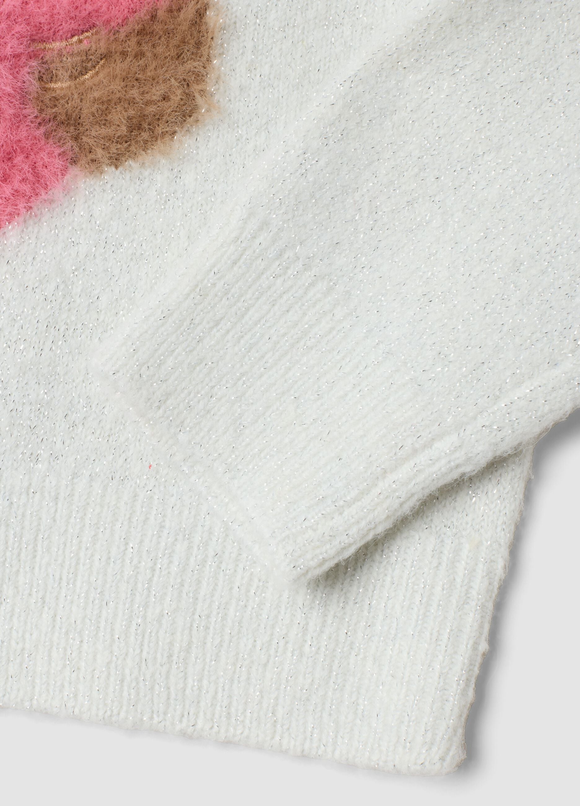 White stretch crew-neck top