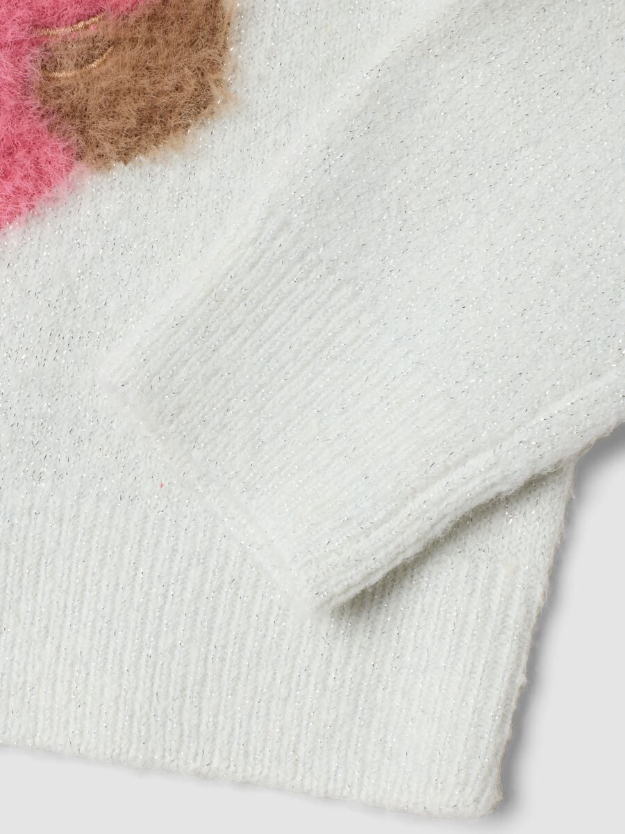 Maglia bianca in tessuto elasticizzato con girocollo_3