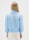 Girls' Light Blue Regular Fit Turtleneck Sweater with Jacquard Pattern_1