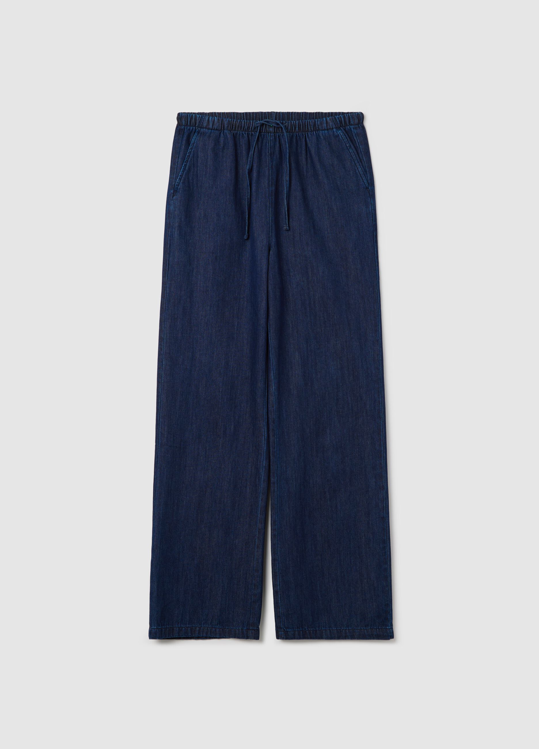 Wide-leg trousers in denim