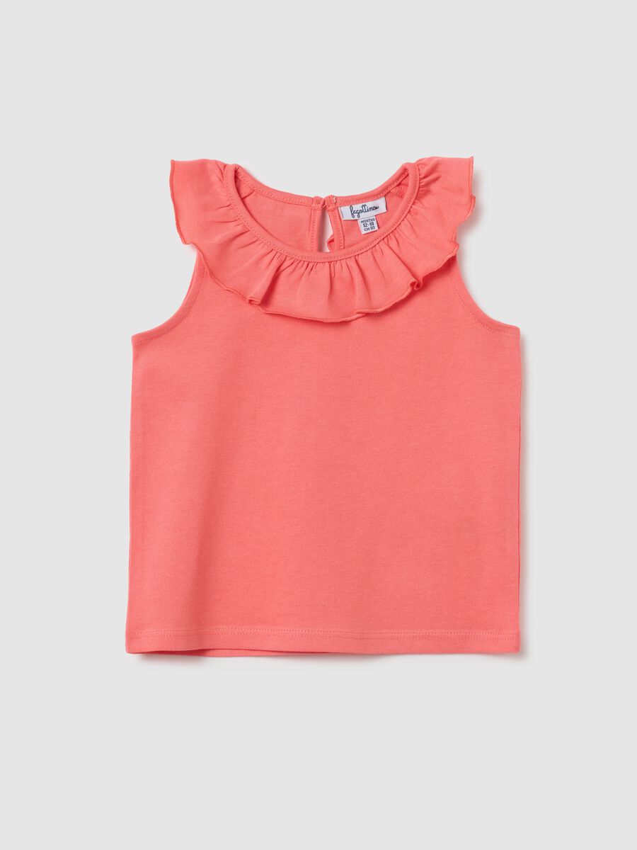Baby Girl Top in Pure Cotton Pink Regular Fit with Ruffles_0