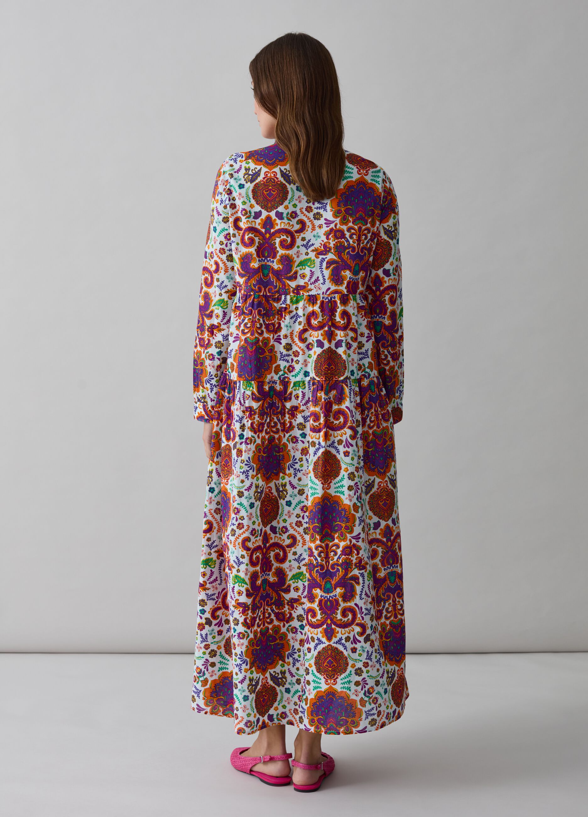 Long shirt dress with print