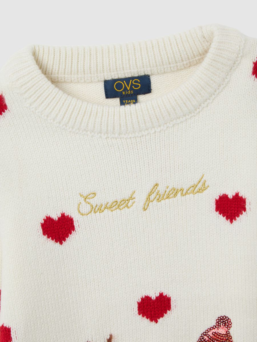 Maglione multicolor da bambina regular fit con ricami_2