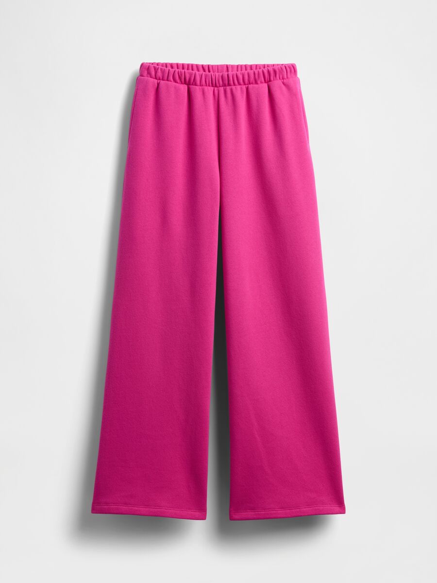 Pantaloni rosa per bambina in misto cotone e poliestere_3