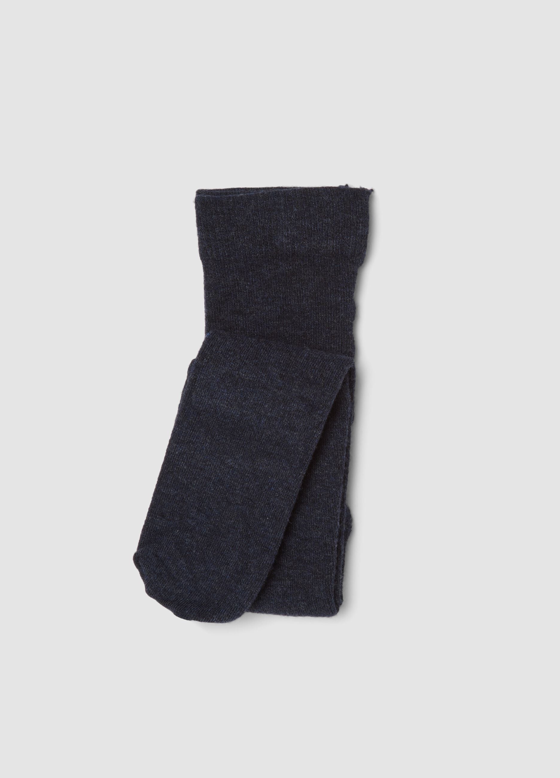 Midnight blue stretch viscose and cashmere tights