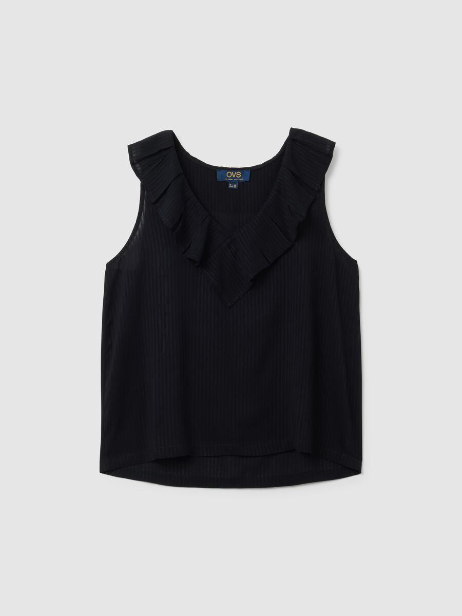 Black oversized pure viscose blouse_4