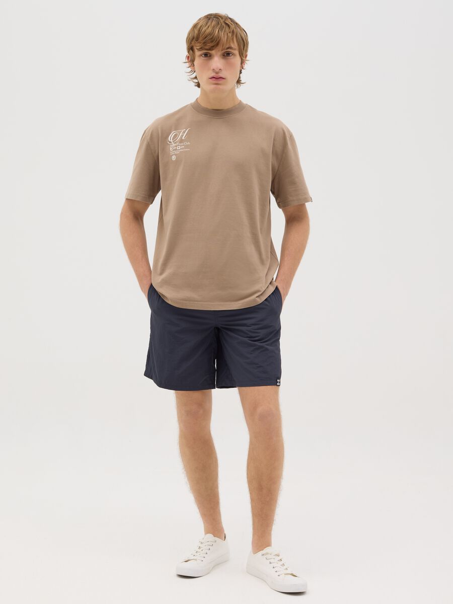 Boxer da uomo in blu regular fit con elastico e coulisse_0