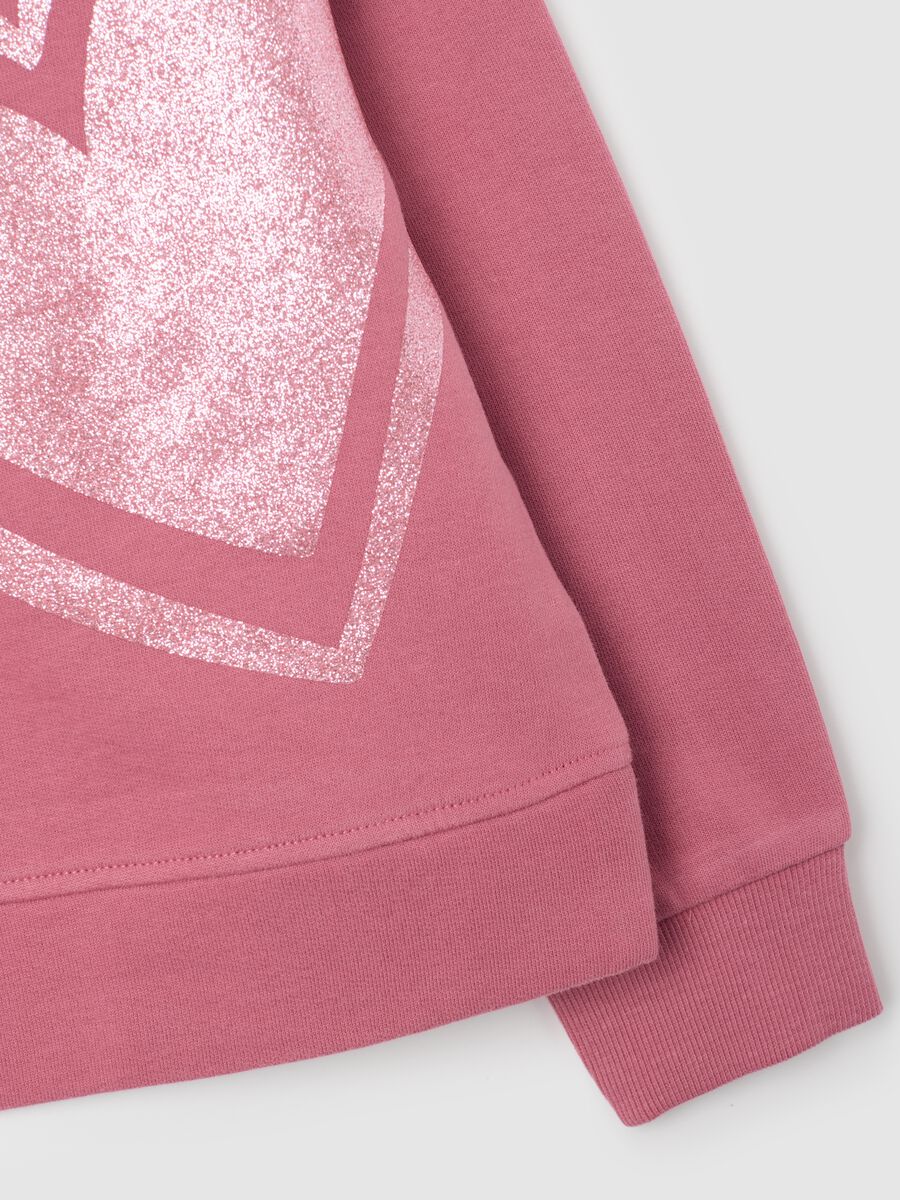 Girls' Pink Pure Cotton Regular Fit Sweatshirt_3