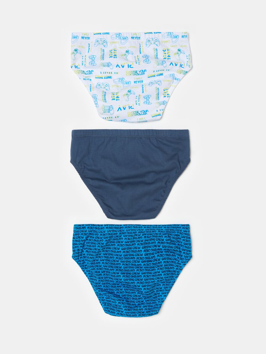 Three-pack briefs in organic cotton with print_1