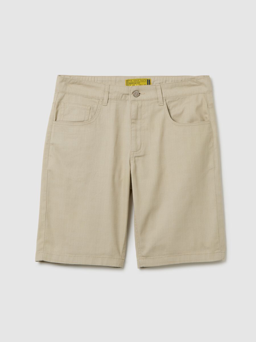 Men's beige pure cotton shorts regular fit_4