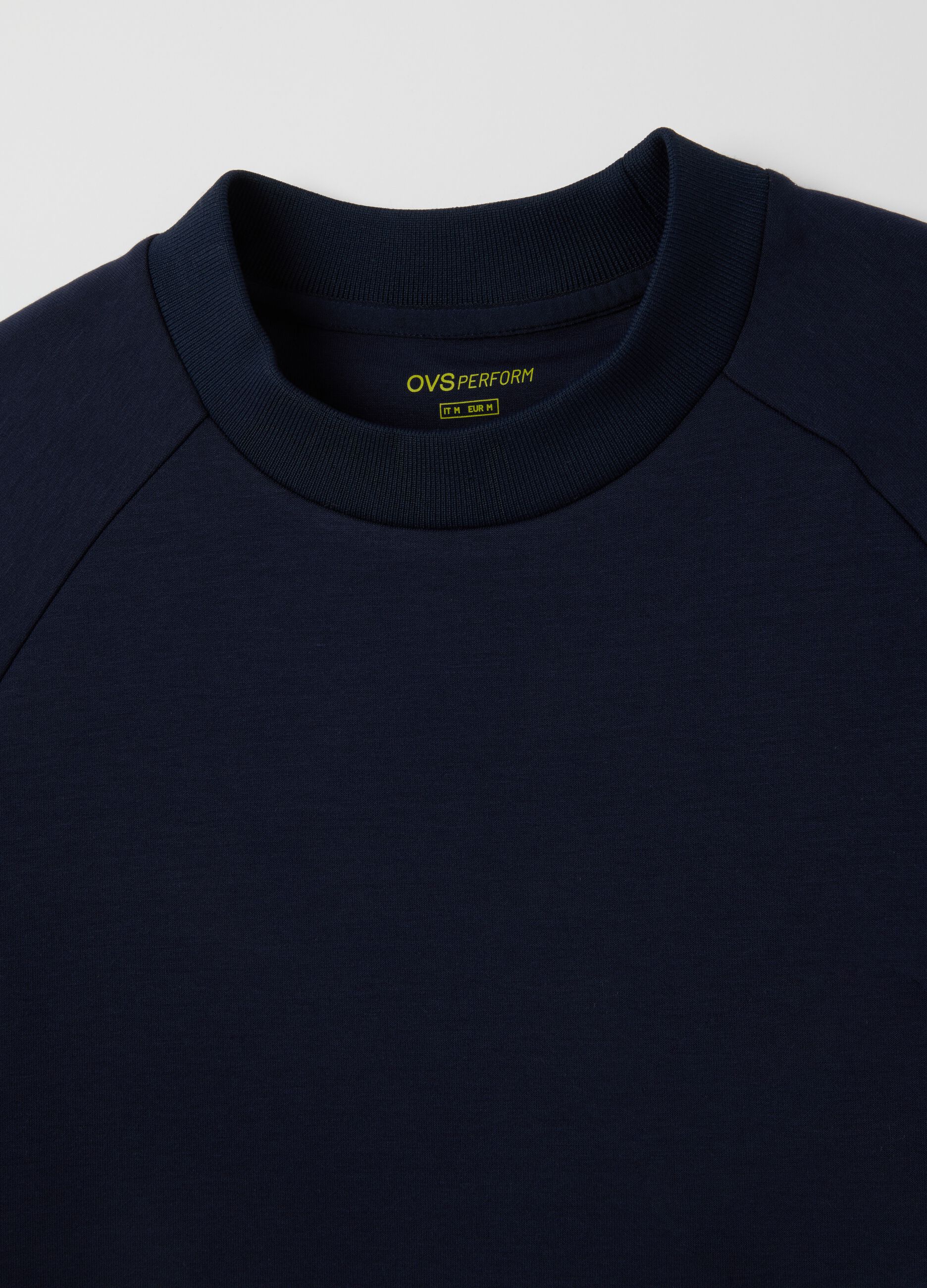 Blue cotton blend sweatshirt with front pocket